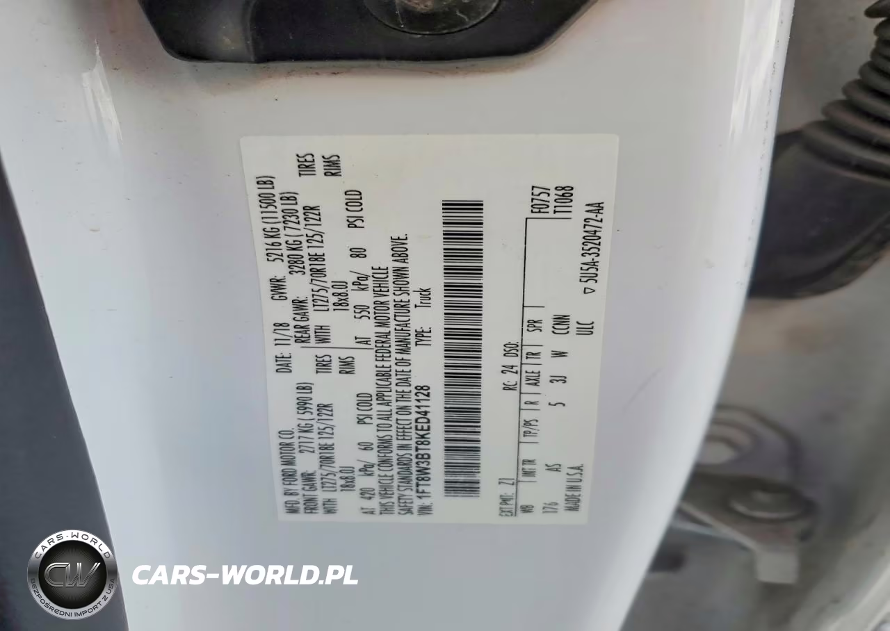 2019 Ford F350 Super Duty VIN:1FT8W3BT8KED41128 - 12