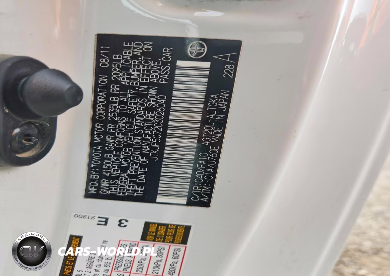2012 Scion Tc Base VIN:JTKJF5C72C3026040 - 12