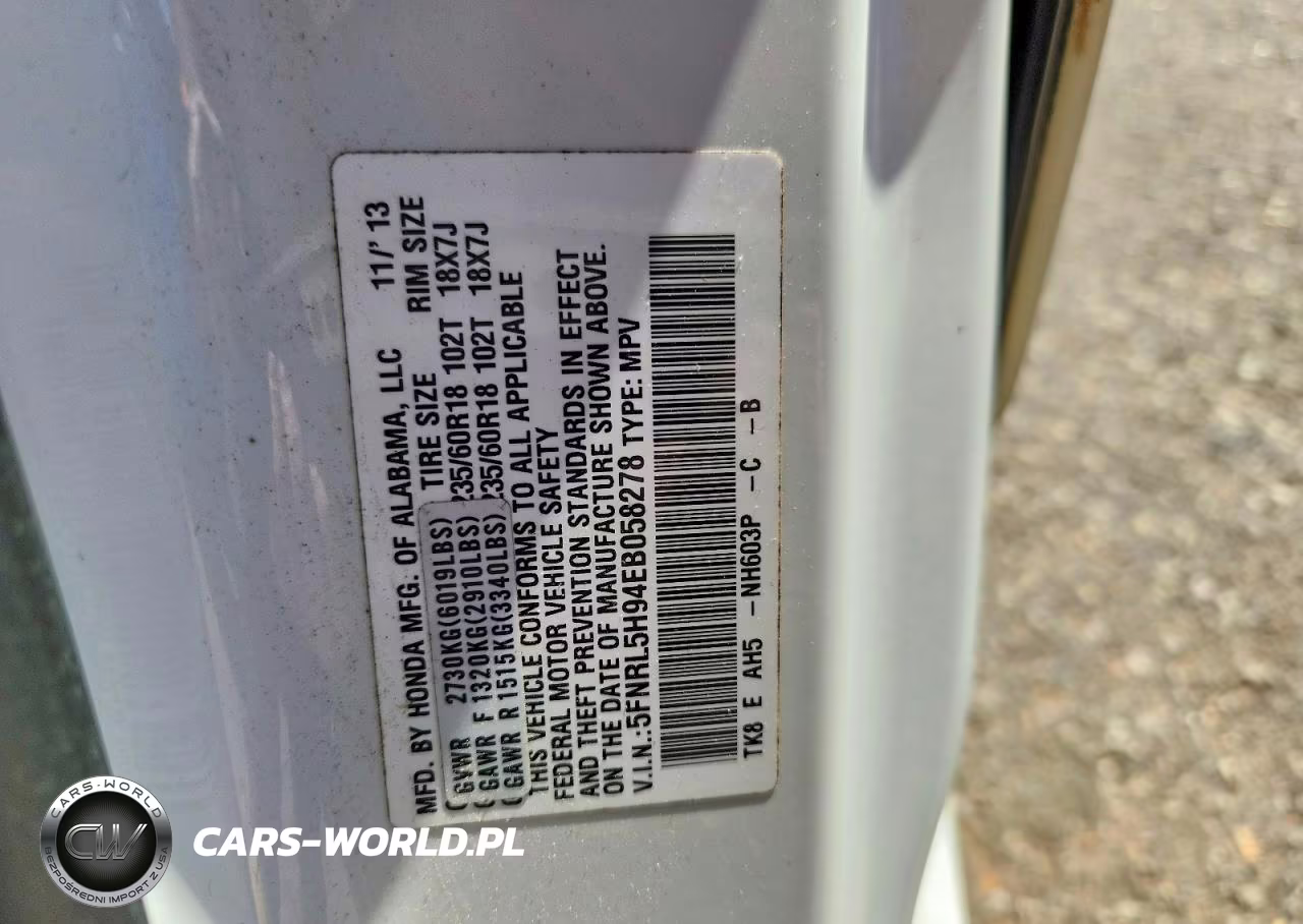 2014 Honda Odyssey Touring VIN:5FNRL5H94EB058278 - 13