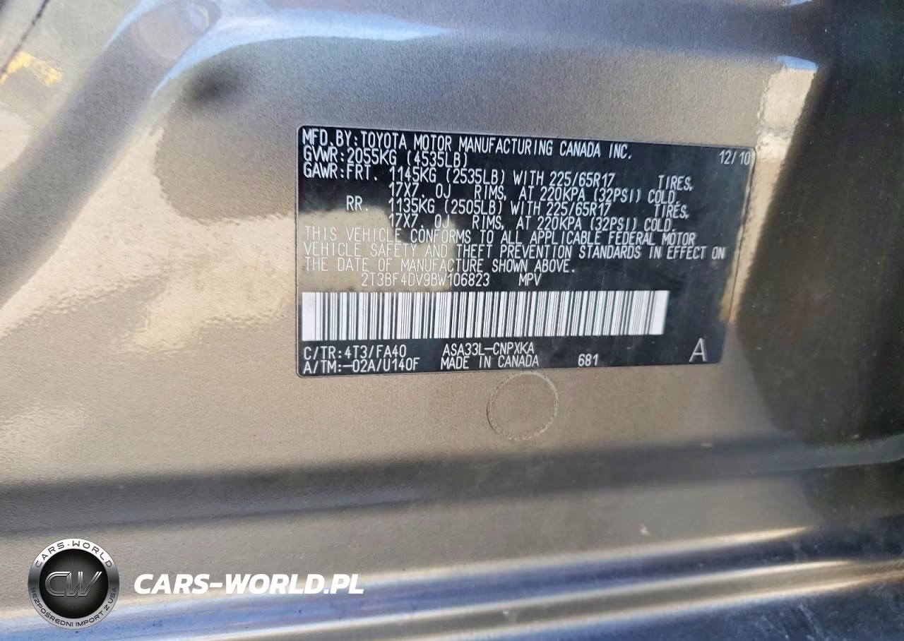 2011 Toyota Rav4 Base VIN:2T3BF4DV9BW106823 - 14