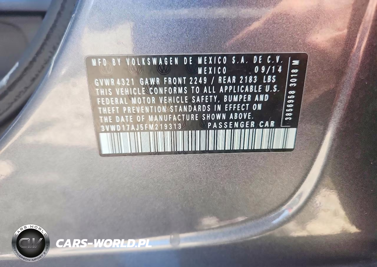 2015 Volkswagen Jetta Se VIN:3VWD17AJ5FM219313 - 13