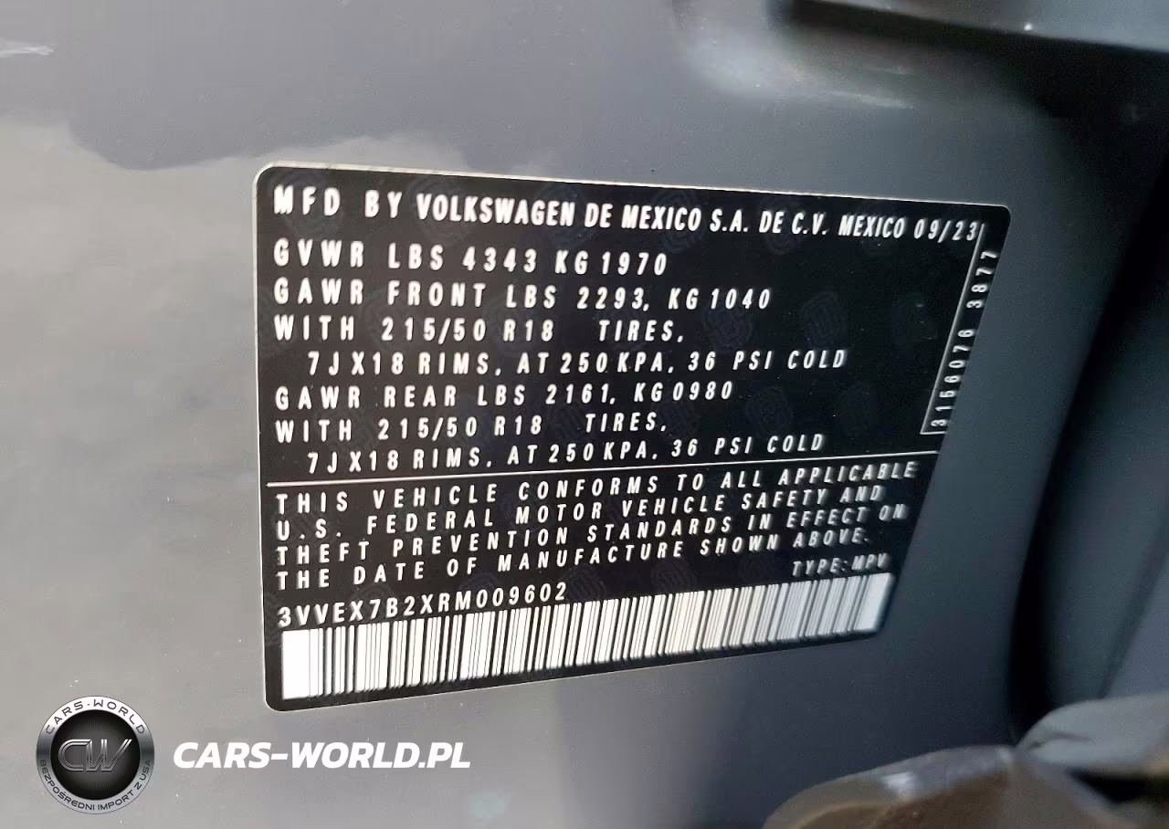 2024 Volkswagen Taos Se VIN:3VVEX7B2XRM009602 - 14