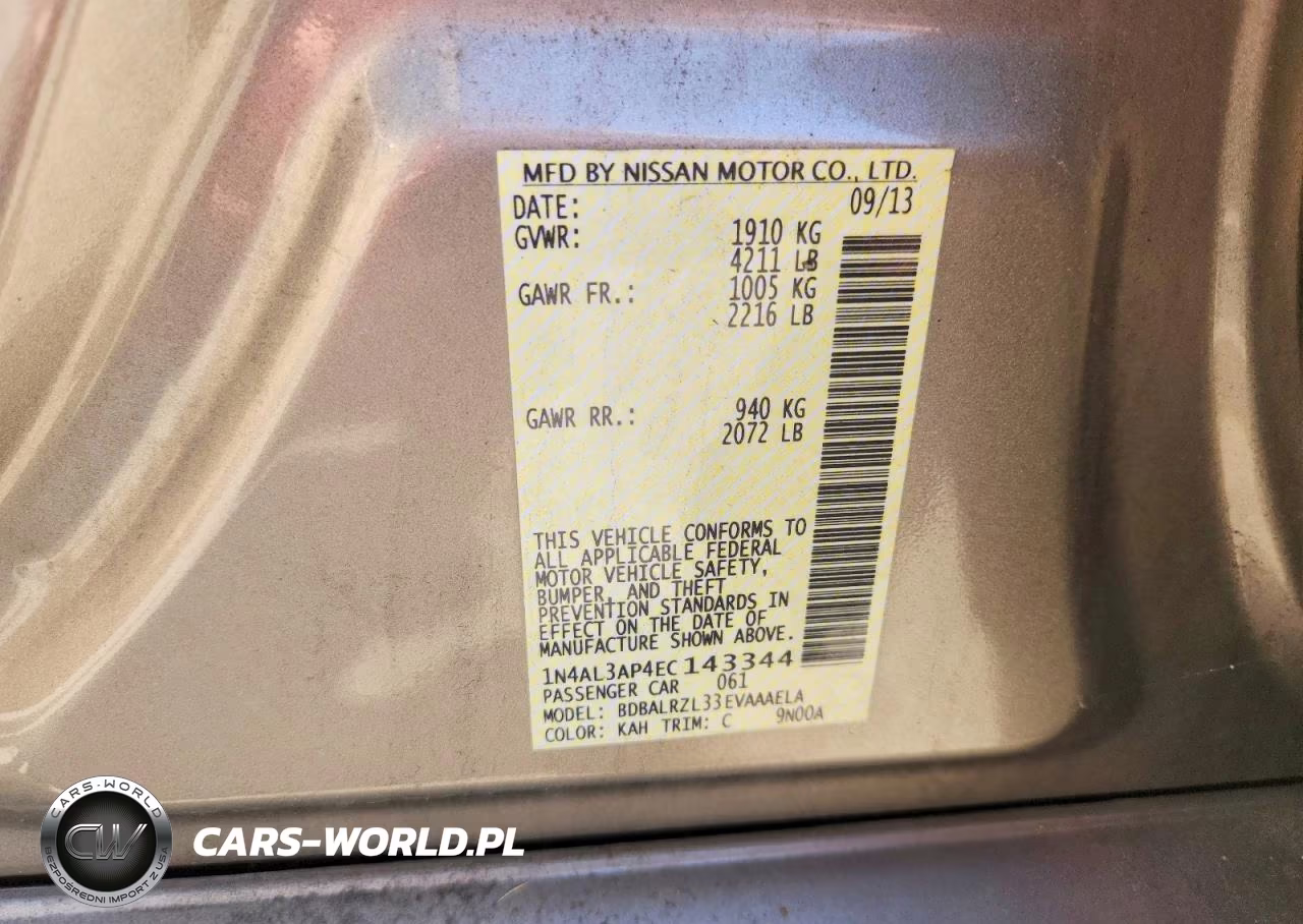 2014 Nissan Altima 2.5 S VIN:1N4AL3AP4EC143344 - 12