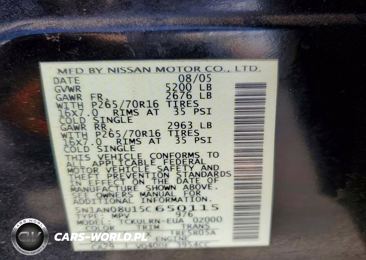 2005 Nissan Xterra S VIN:5N1AN08U15C650115 - 13