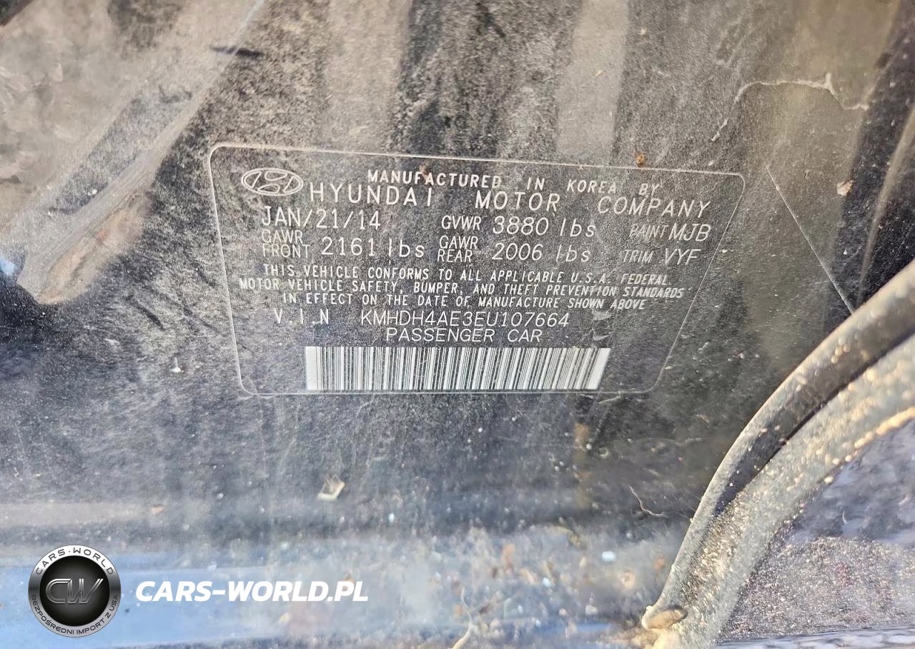 2014 Hyundai Elantra Se VIN:KMHDH4AE3EU107664 - 12