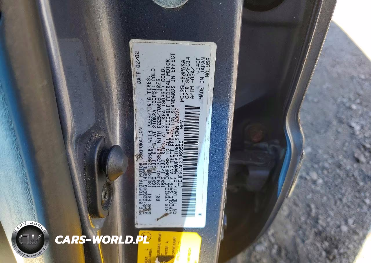 2002 Toyota Highlander Limited VIN:JTEHF21A020069595 - 13