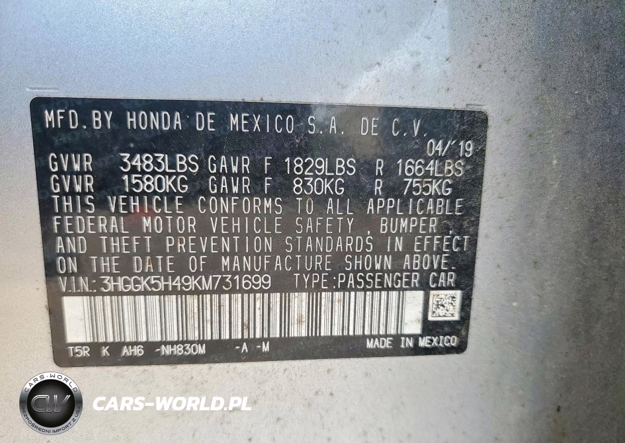 2019 Honda Fit Lx VIN:3HGGK5H49KM731699 - 12