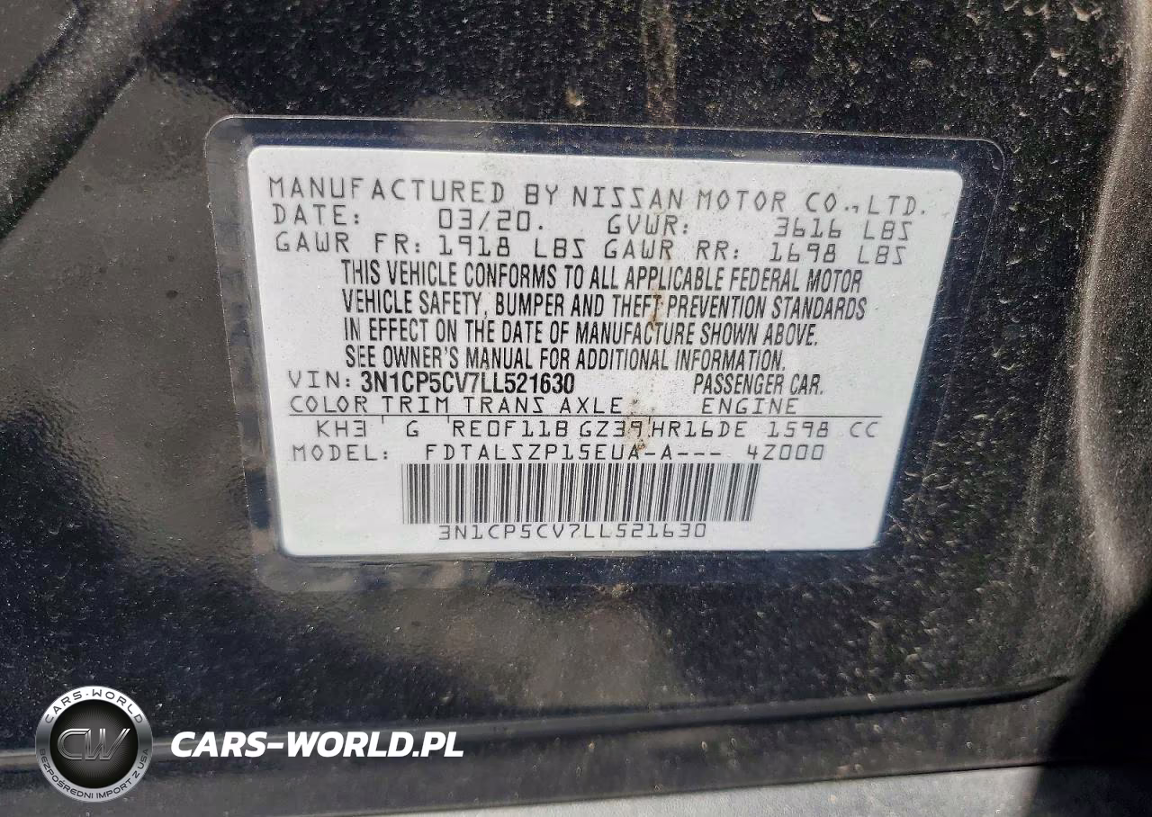 2020 Nissan Kicks Sv VIN:3N1CP5CV7LL521630 - 14