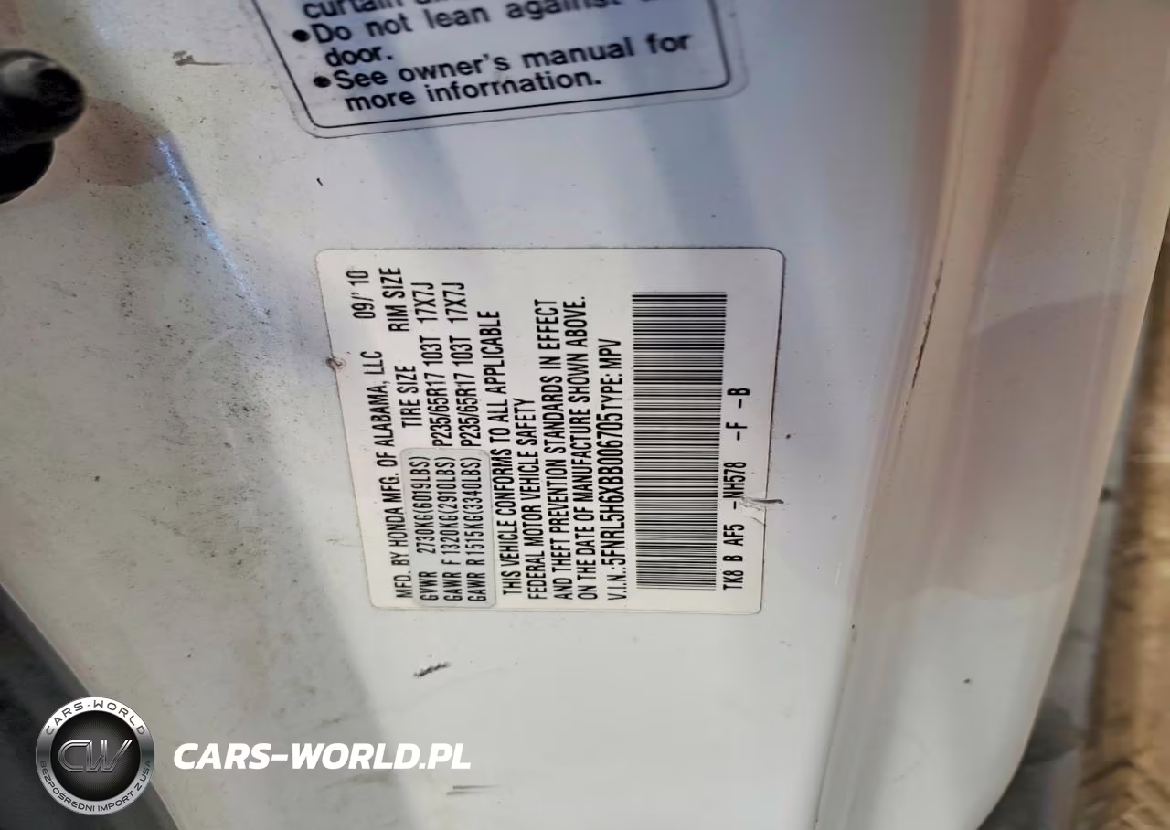 2011 Honda Odyssey Exl VIN:5FNRL5H6XBB006705 - 13