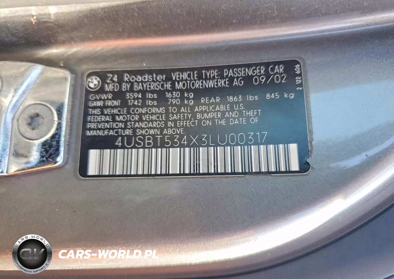2003 BMW Z4 3.0 VIN:4USBT534X3LU00317 - 12