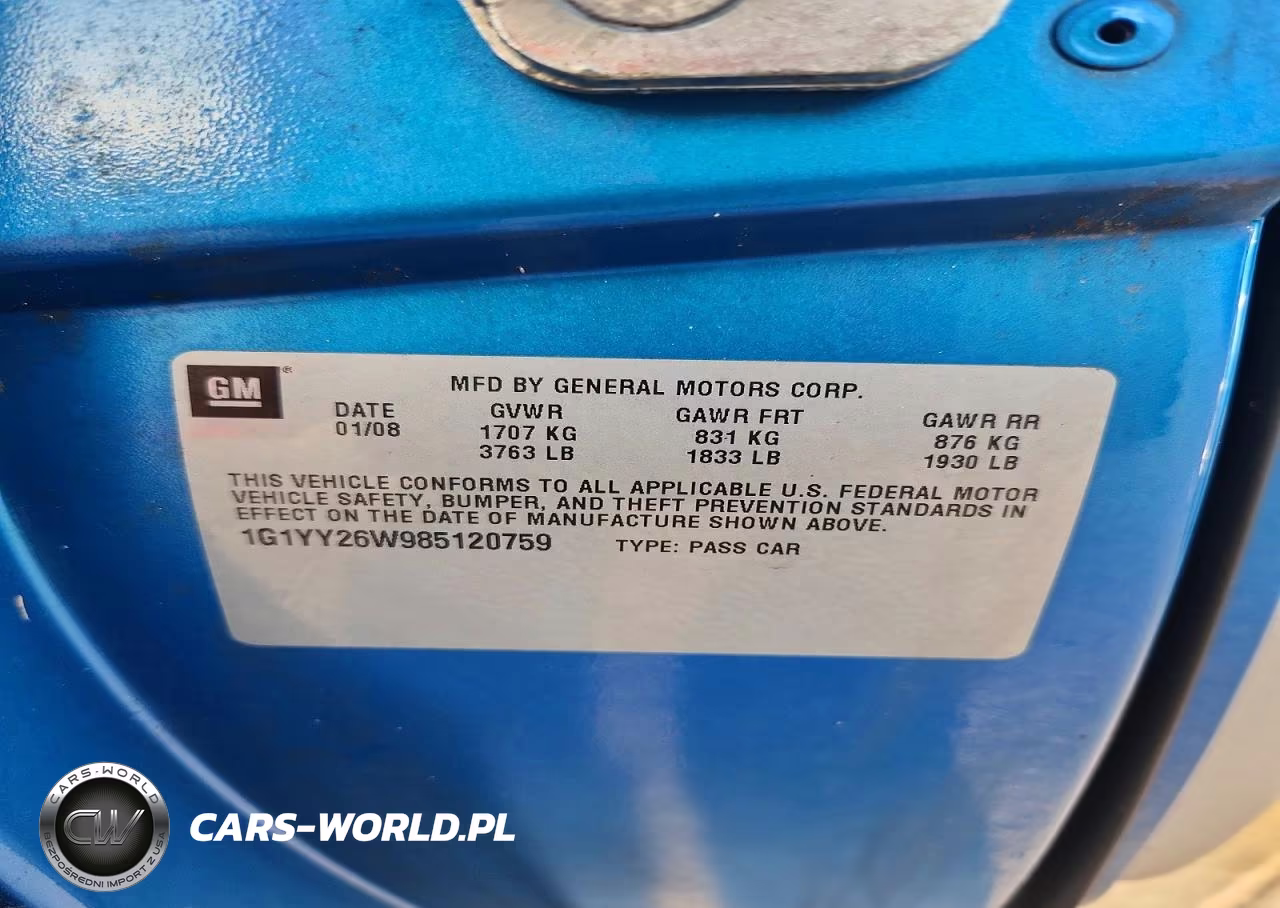 2008 Chevrolet Corvette VIN:1G1YY26W985120759 - 12