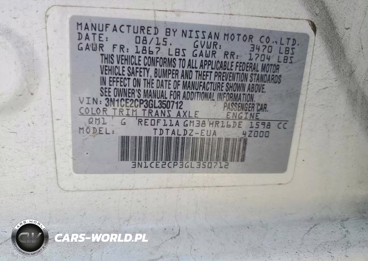 2016 Nissan Versa Note Sv VIN:3N1CE2CP3GL350712 - 14