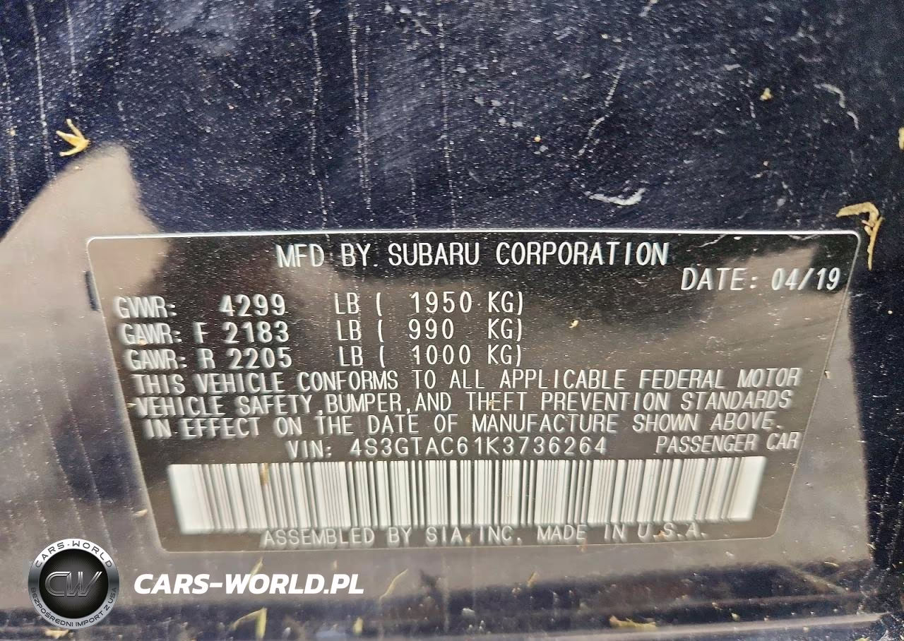 2019 Subaru Impreza Premium VIN:4S3GTAC61K3736264 - 13