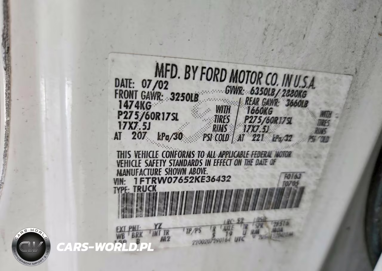 2002 Ford F150 Supercrew VIN:1FTRW07652KE36432 - 12