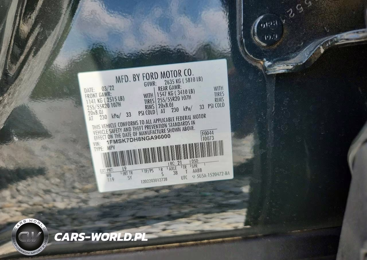 2022 Ford Explorer Xlt VIN:1FMSK7DH8NGA96000 - 13