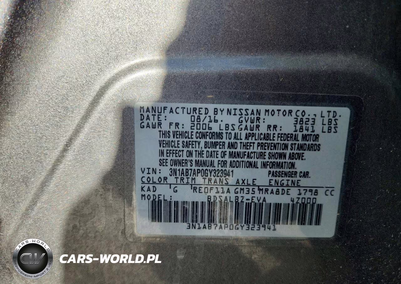 2016 Nissan Sentra S VIN:3N1AB7AP0GY323941 - 12