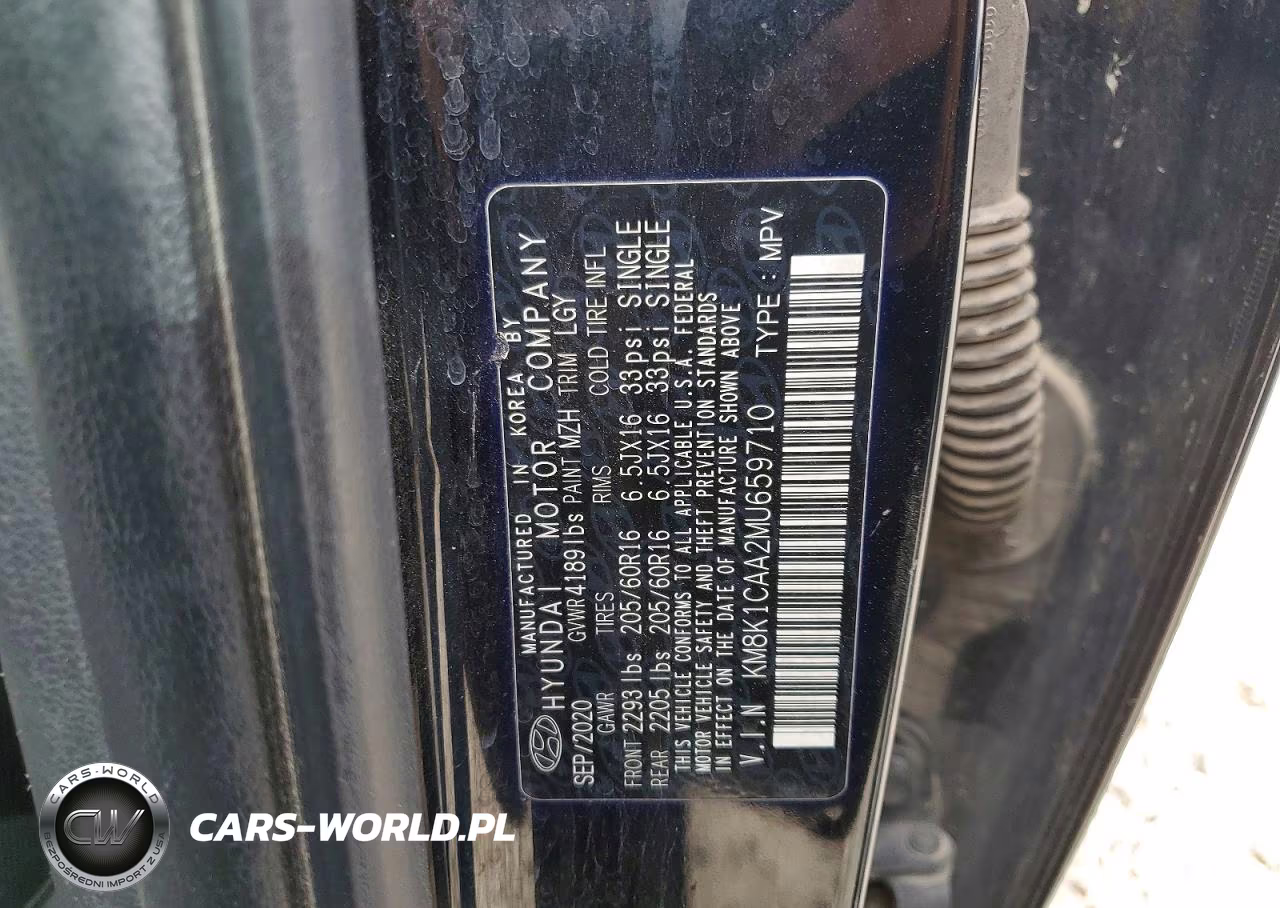 2021 Hyundai Kona Se VIN:KM8K1CAA2MU659710 - 12