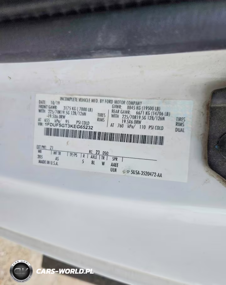 2019 Ford F550 Super Duty VIN:1FDUF5GT3KEG65232 - 13