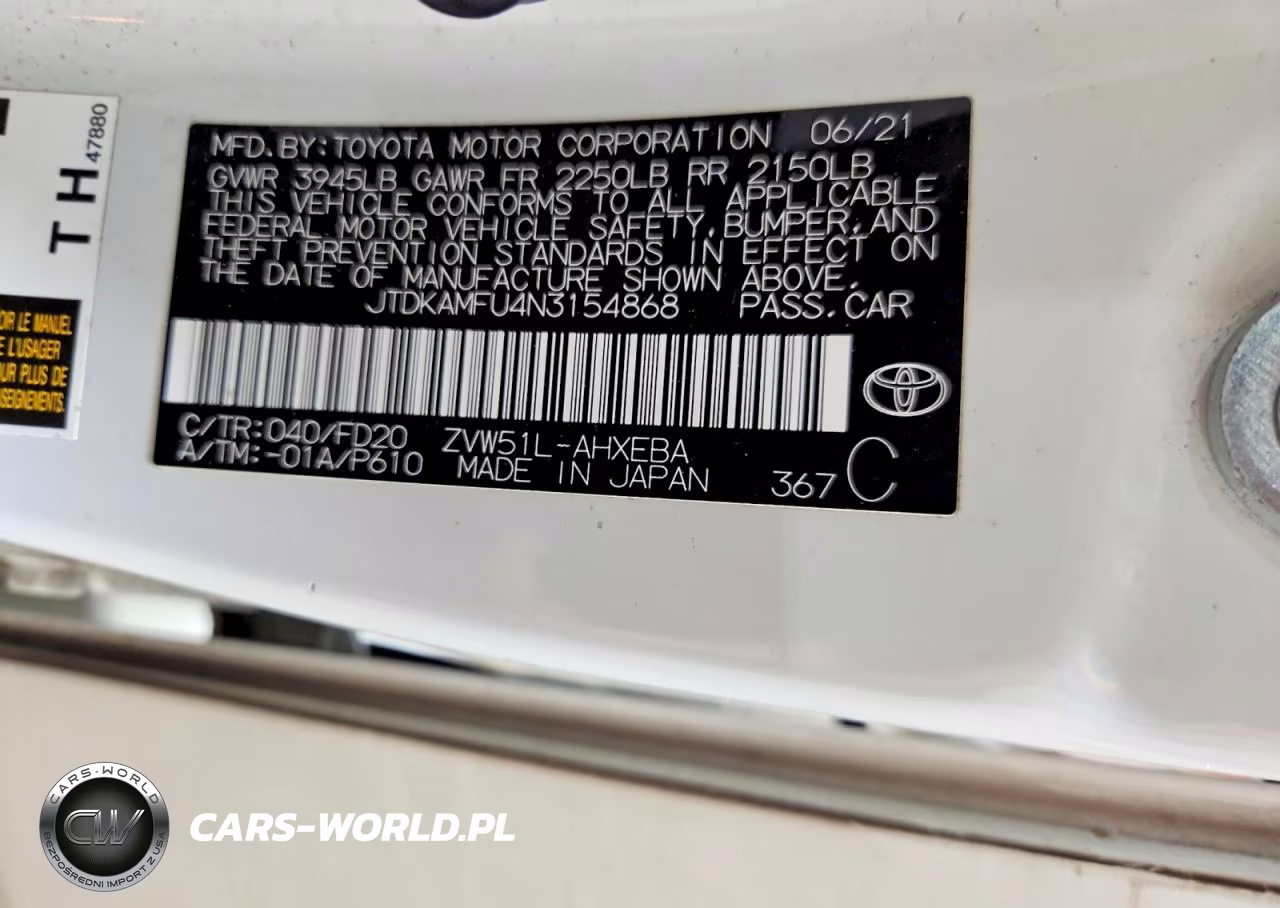 2022 Toyota Prius Le VIN:JTDKAMFU4N3154868 - 12