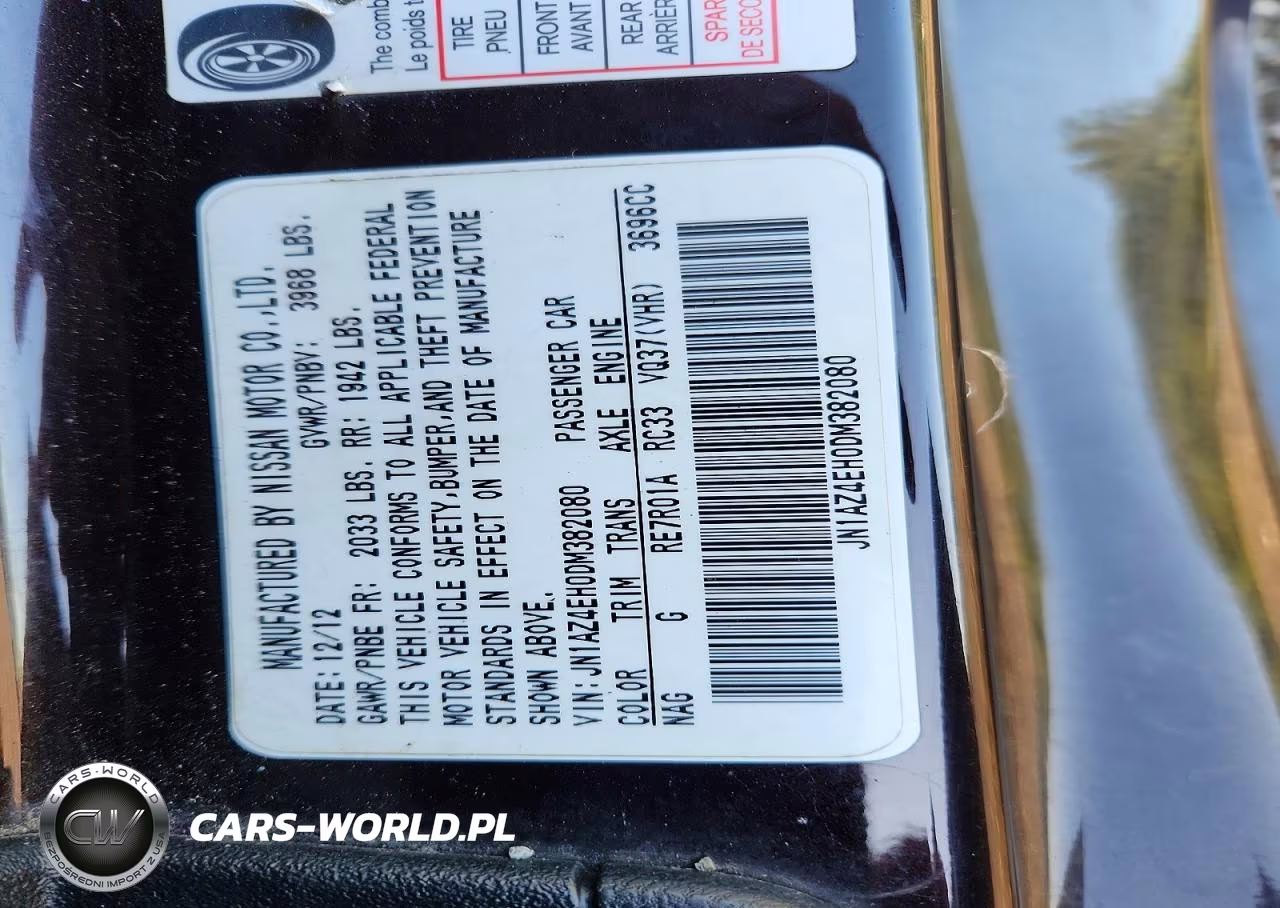 2013 Nissan 370Z Base VIN:JN1AZ4EH0DM382080 - 12
