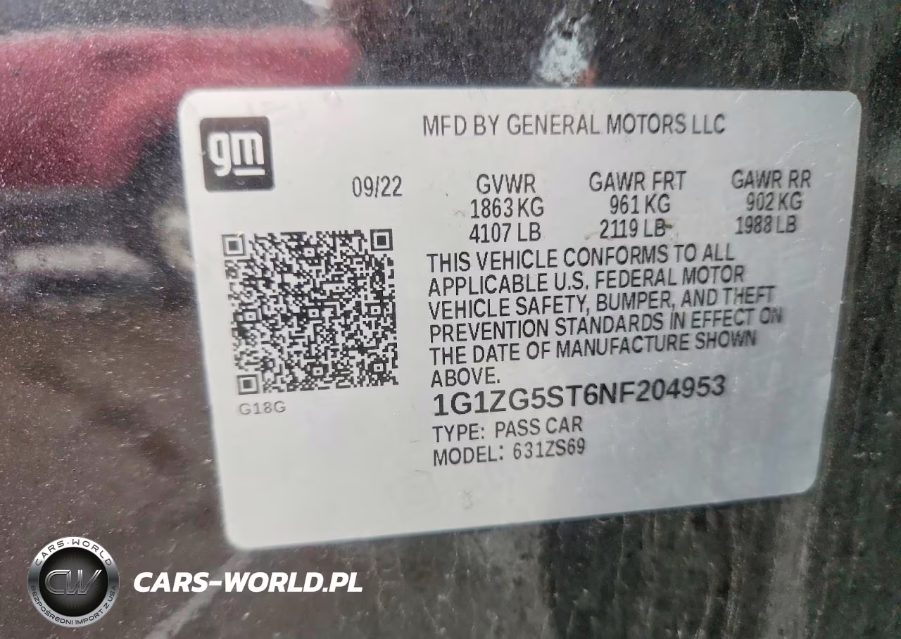 2022 Chevrolet Malibu Rs VIN:1G1ZG5ST6NF204953 - 12