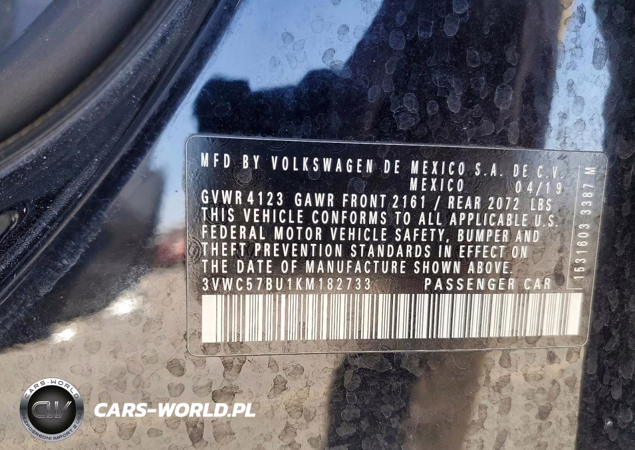 2019 Volkswagen Jetta S VIN:3VWC57BU1KM182733 - 12