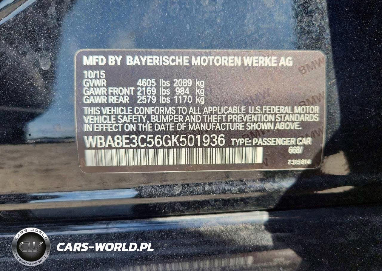 2016 BMW 328 Xi Sulev VIN:WBA8E3C56GK501936 - 12