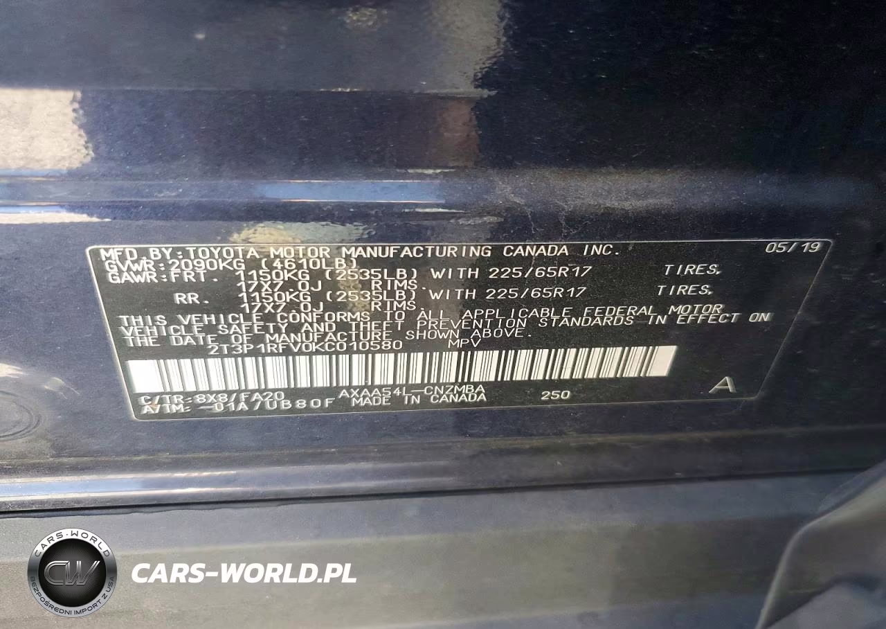 2019 Toyota Rav4 Xle VIN:2T3P1RFV0KC010580 - 13