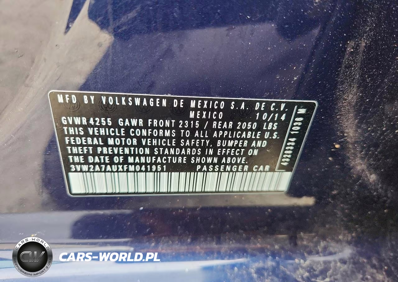 2015 Volkswagen Golf Tdi VIN:3VW2A7AUXFM041951 - 12