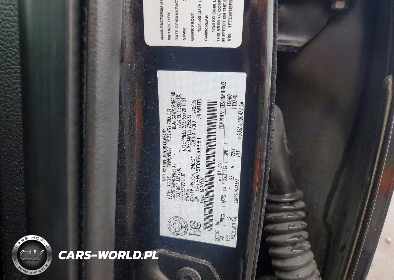 2015 Ford F150 Supercrew VIN:1FTEW1EF0FFD09951 - 12