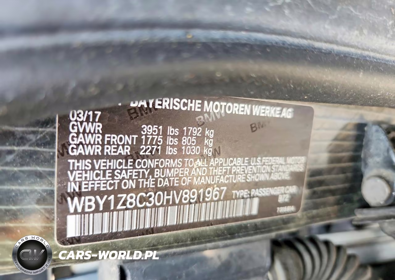 2017 BMW I3 Rex VIN:WBY1Z8C30HV891967 - 14