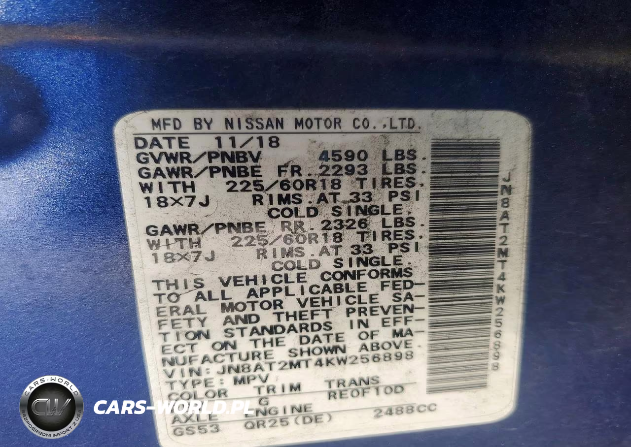 2019 Nissan Rogue Sv VIN:JN8AT2MT4KW256898 - 13