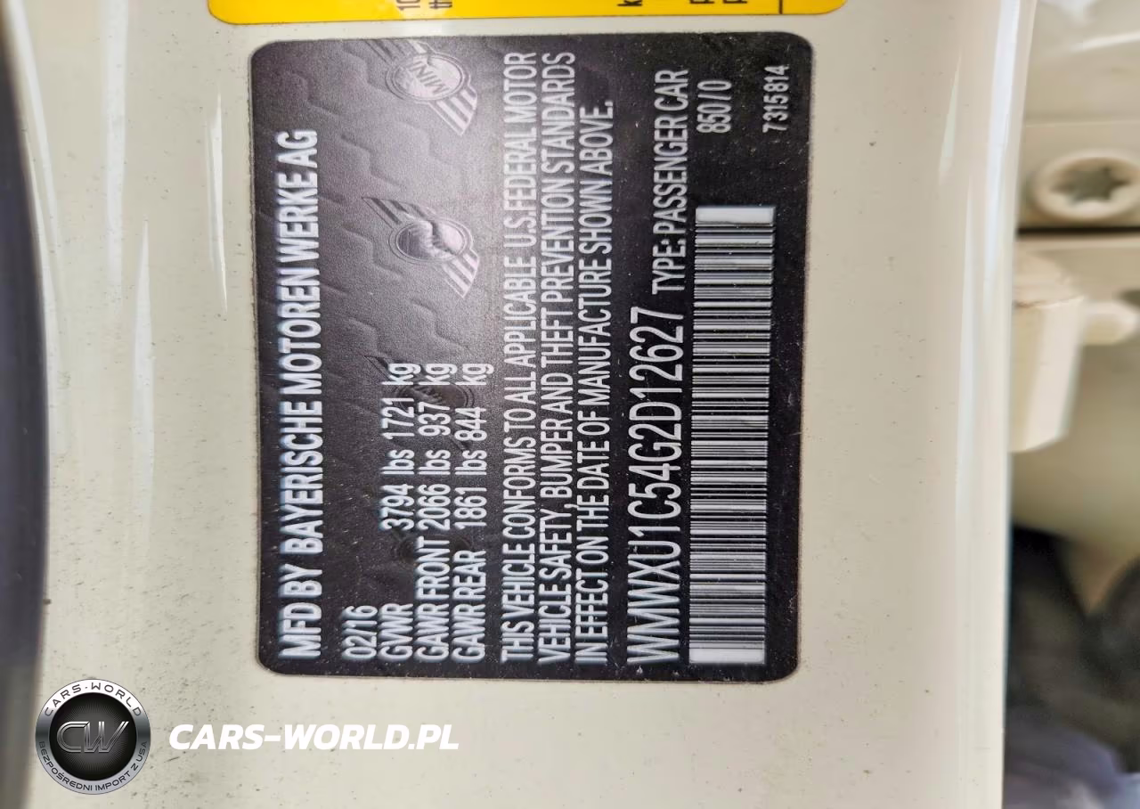 2016 Mini Cooper VIN:WMWXU1C54G2D12627 - 12