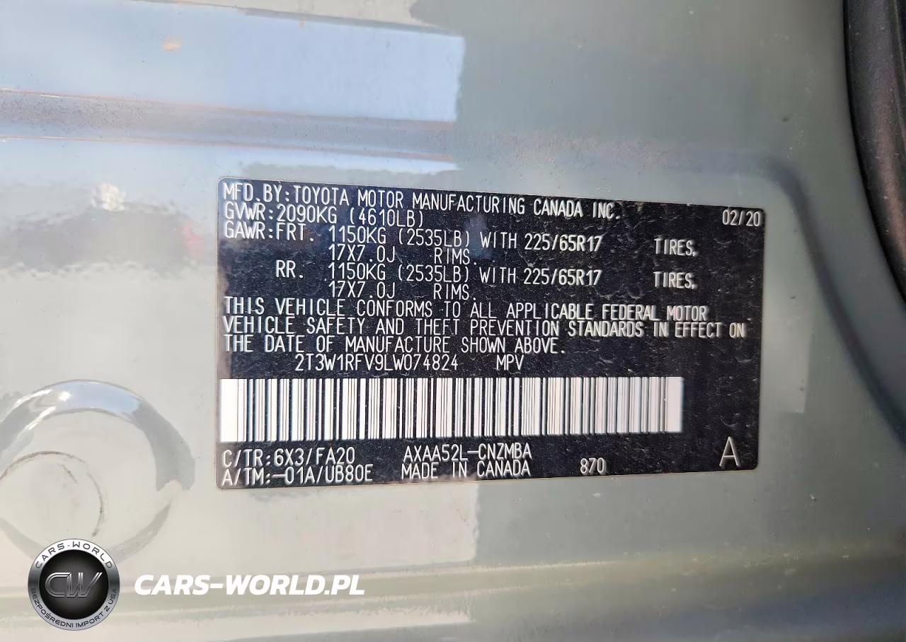 2020 Toyota Rav4 Xle VIN:2T3W1RFV9LW074824 - 14