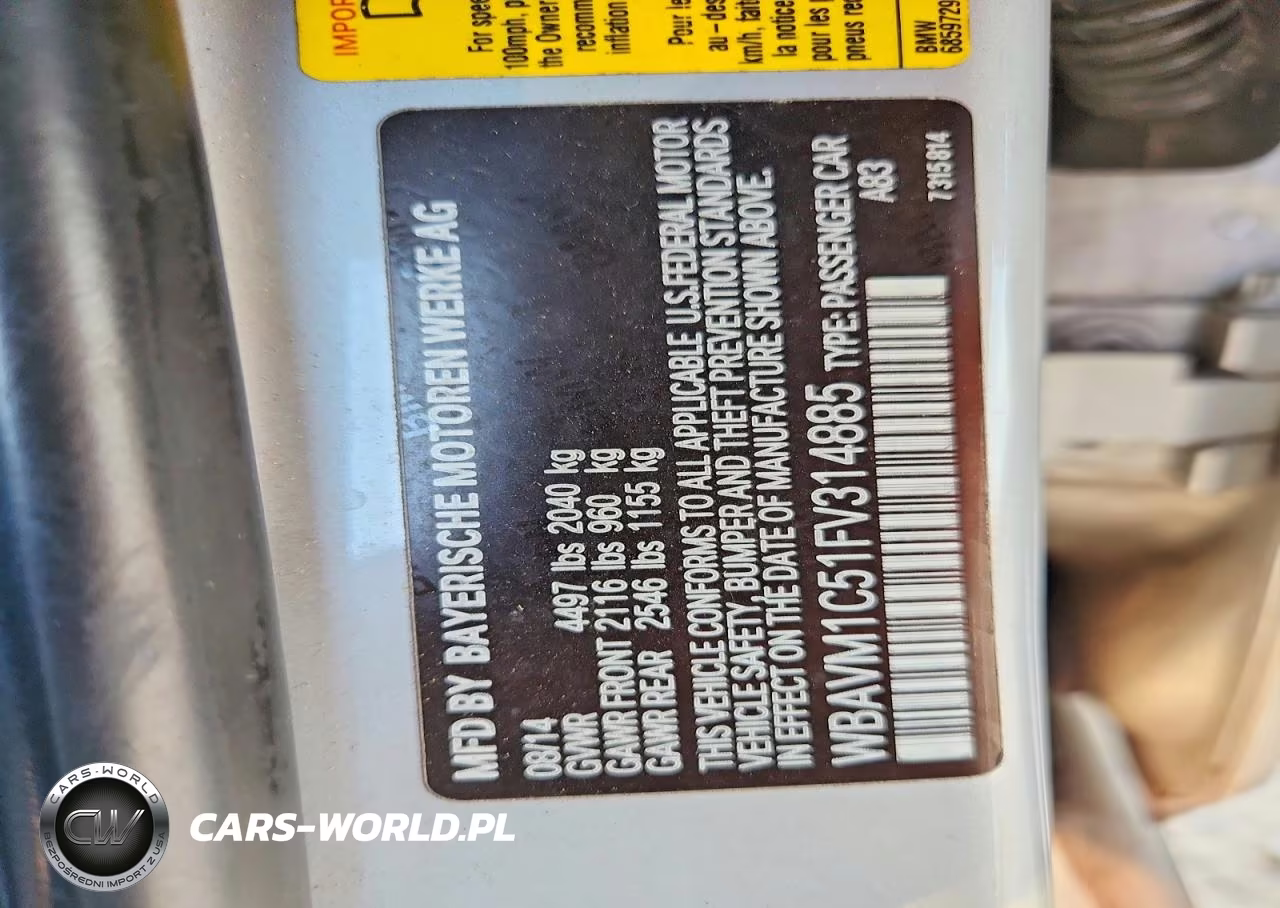 2015 BMW X1 Sdrive28I VIN:WBAVM1C51FV314885 - 13