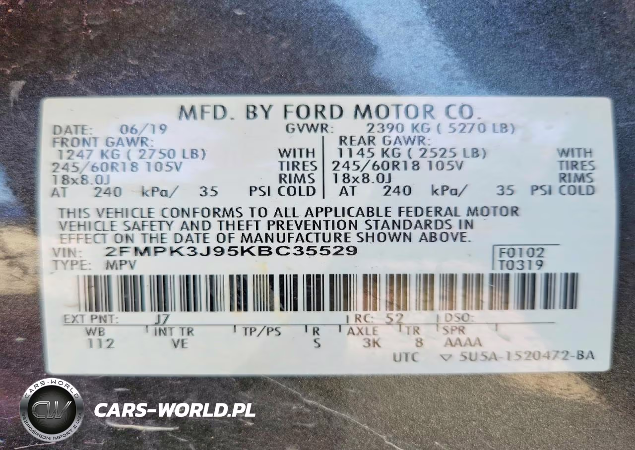 2019 Ford Edge Sel VIN:2FMPK3J95KBC35529 - 13