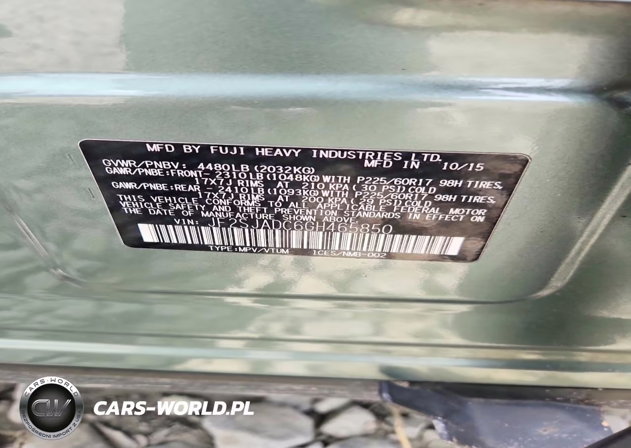 2016 Subaru Forester 2.5I Premium VIN:JF2SJADC6GH465850 - 12