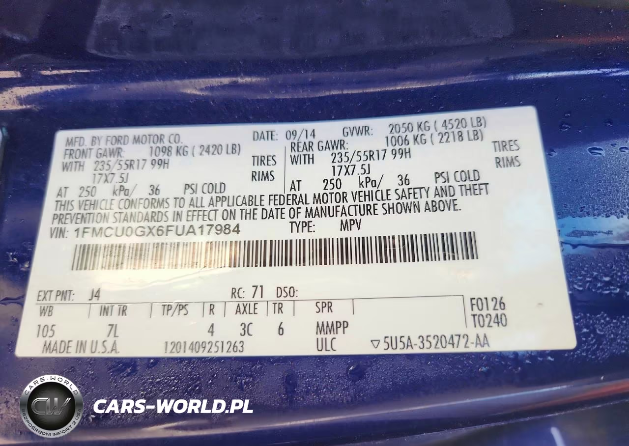 2015 Ford Escape Se VIN:1FMCU0GX6FUA17984 - 12