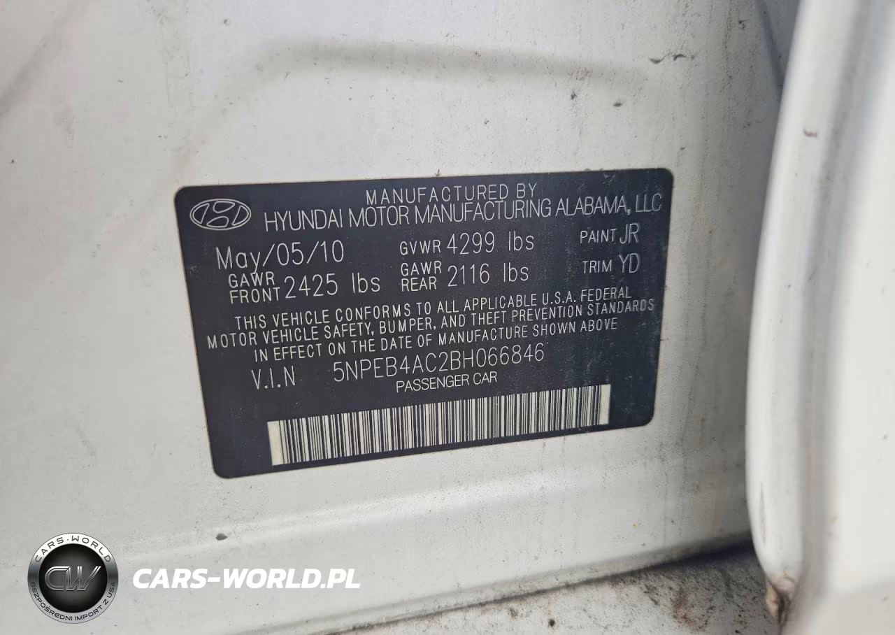 2011 Hyundai Sonata Gls VIN:5NPEB4AC2BH066846 - 12
