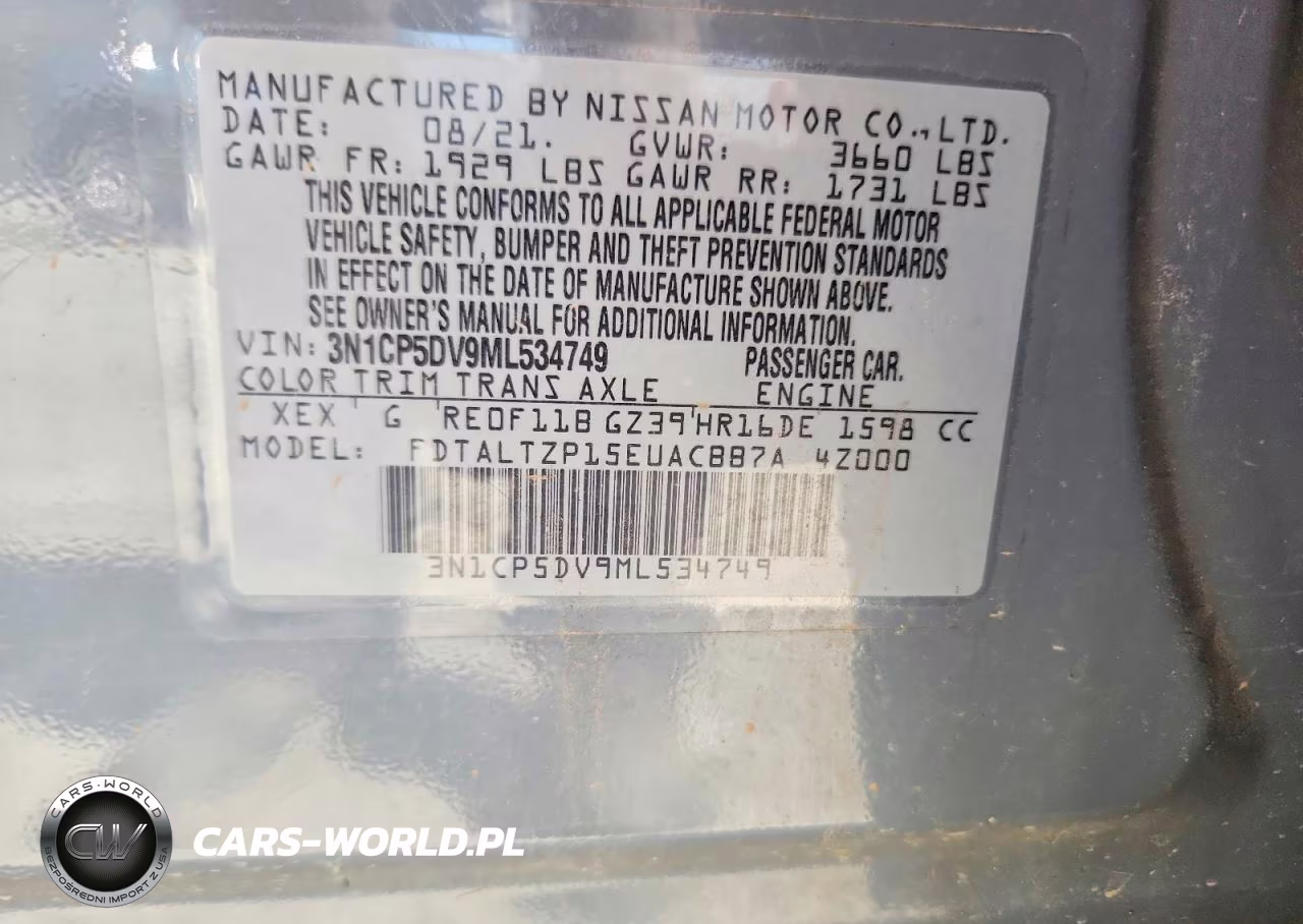 2021 Nissan Kicks Sr VIN:3N1CP5DV9ML534749 - 13