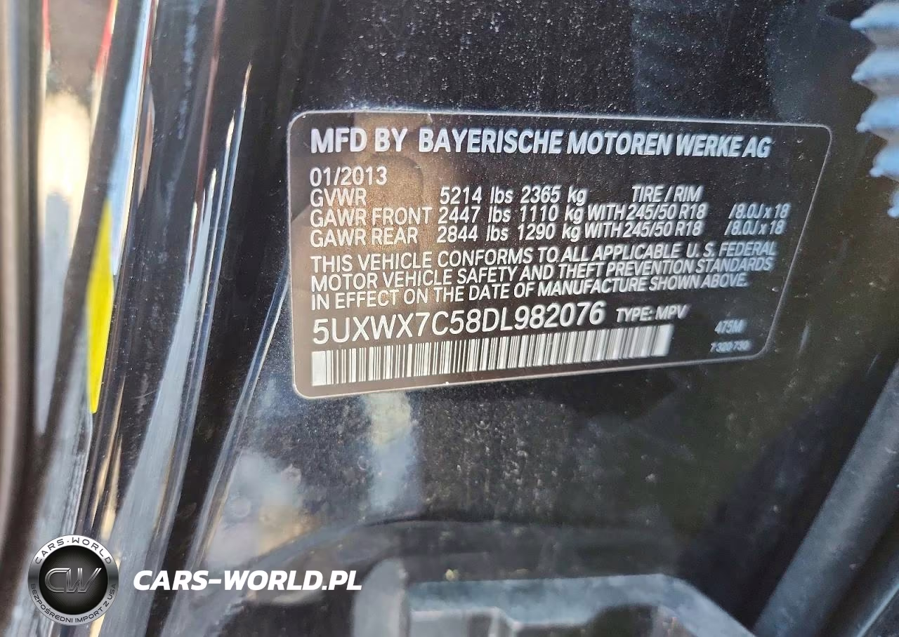 2013 BMW X3 xDrive35I VIN:5UXWX7C58DL982076 - 13