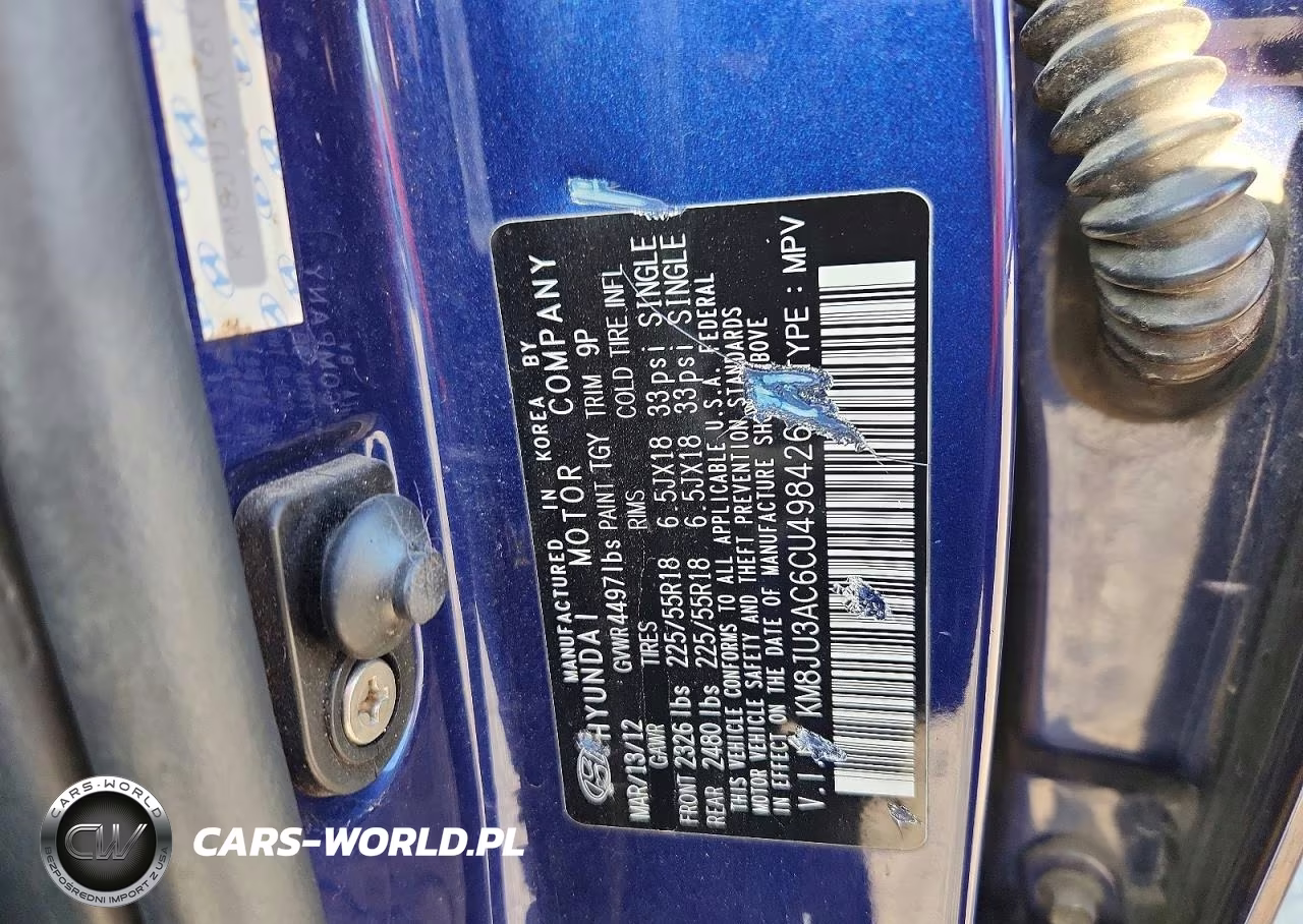 2012 Hyundai Tucson Limited VIN:KM8JU3AC6CU498426 - 13