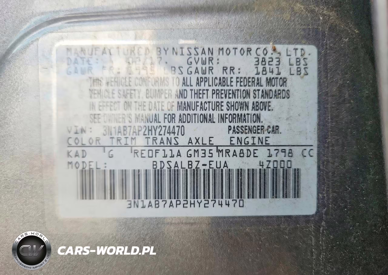 2017 Nissan Sentra S VIN:3N1AB7AP2HY274470 - 12
