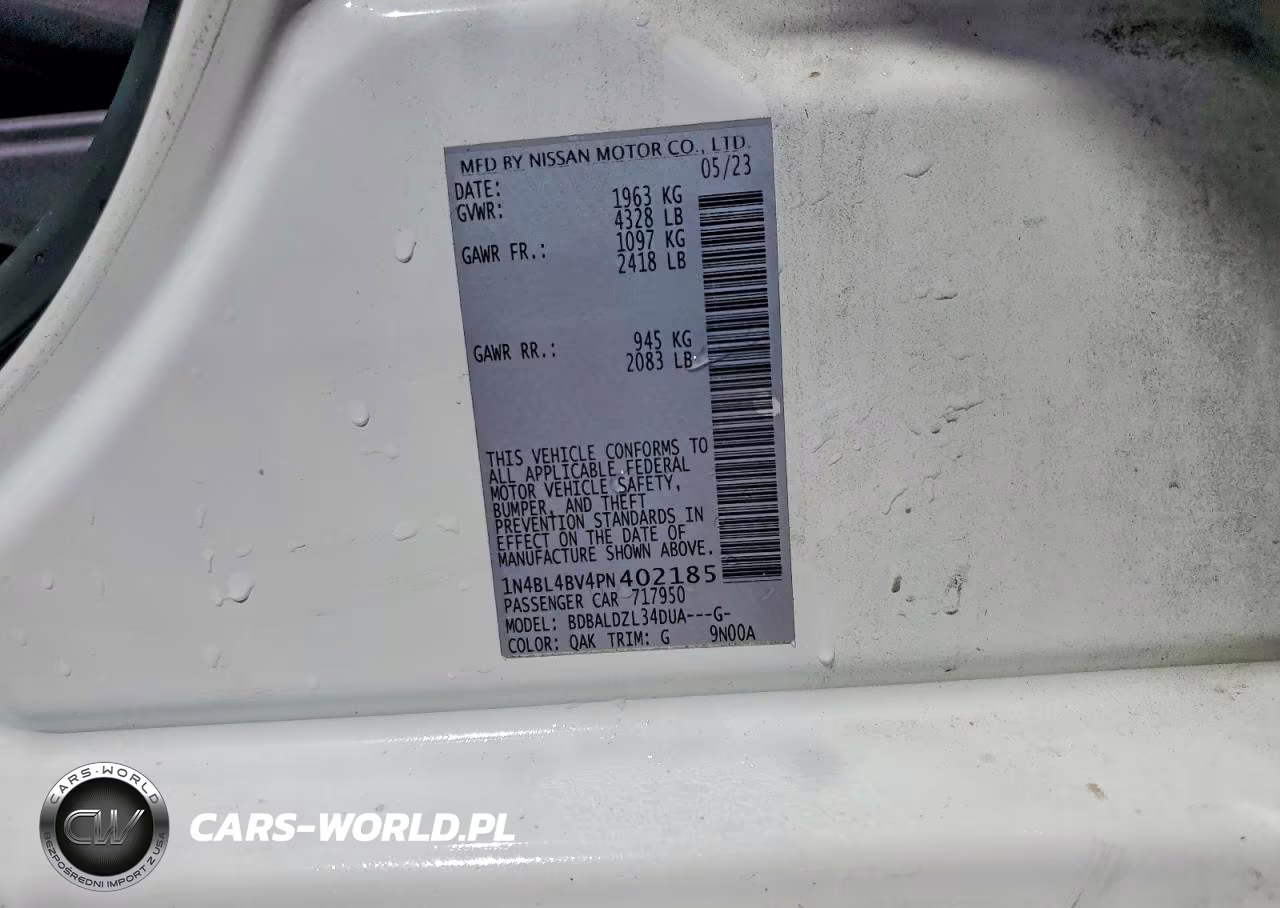2023 Nissan Altima S VIN:1N4BL4BV4PN402185 - 12