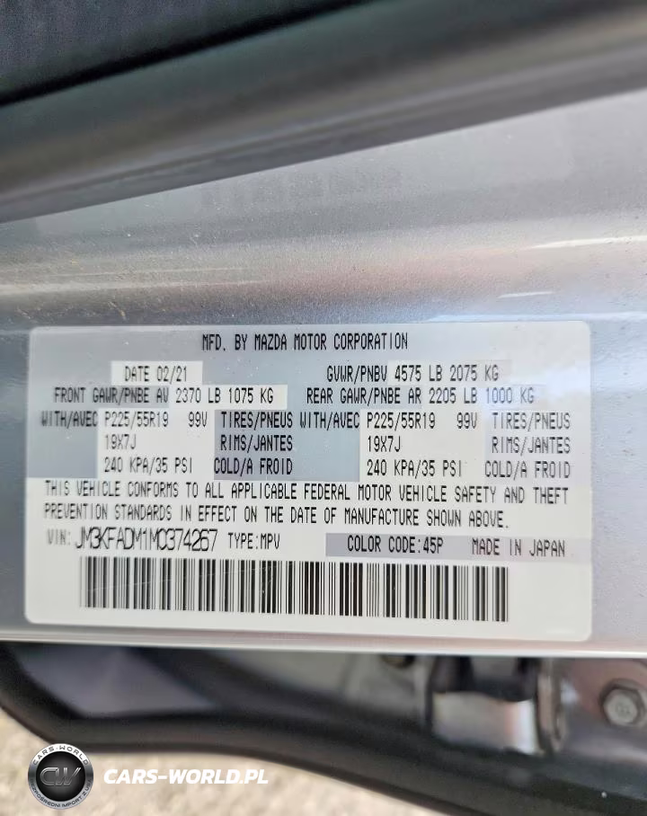 2021 Mazda Cx-5 Grand Touring VIN:JM3KFADM1M0374267 - 13
