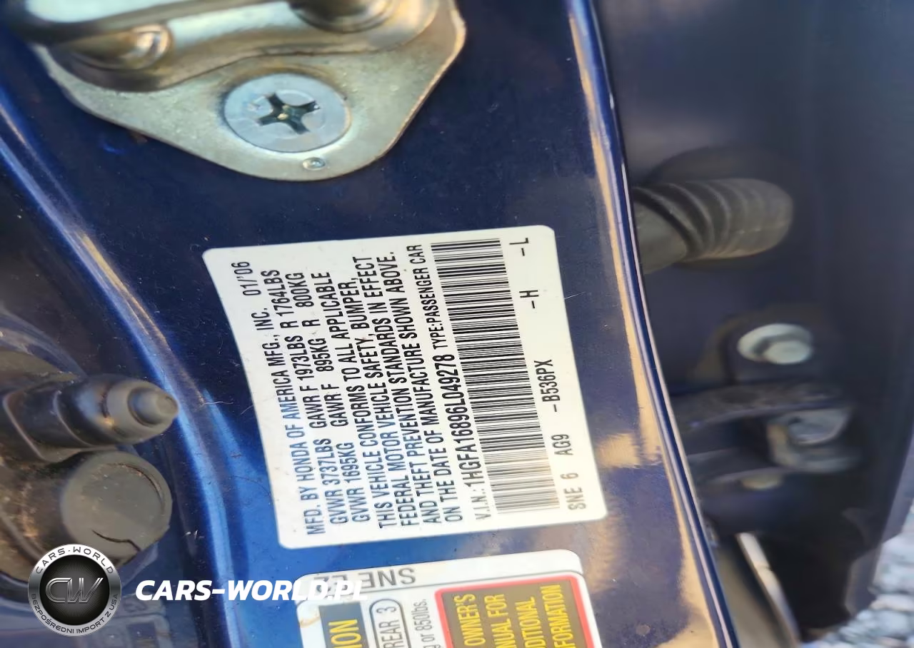 2006 Honda Civic Ex VIN:1HGFA16896L049278 - 12