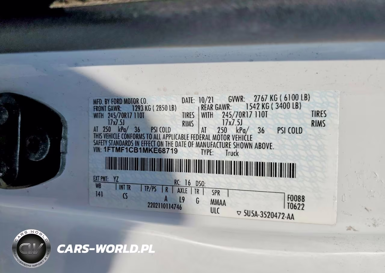 2021 Ford F150 VIN:1FTMF1CB1MKE68719 - 12
