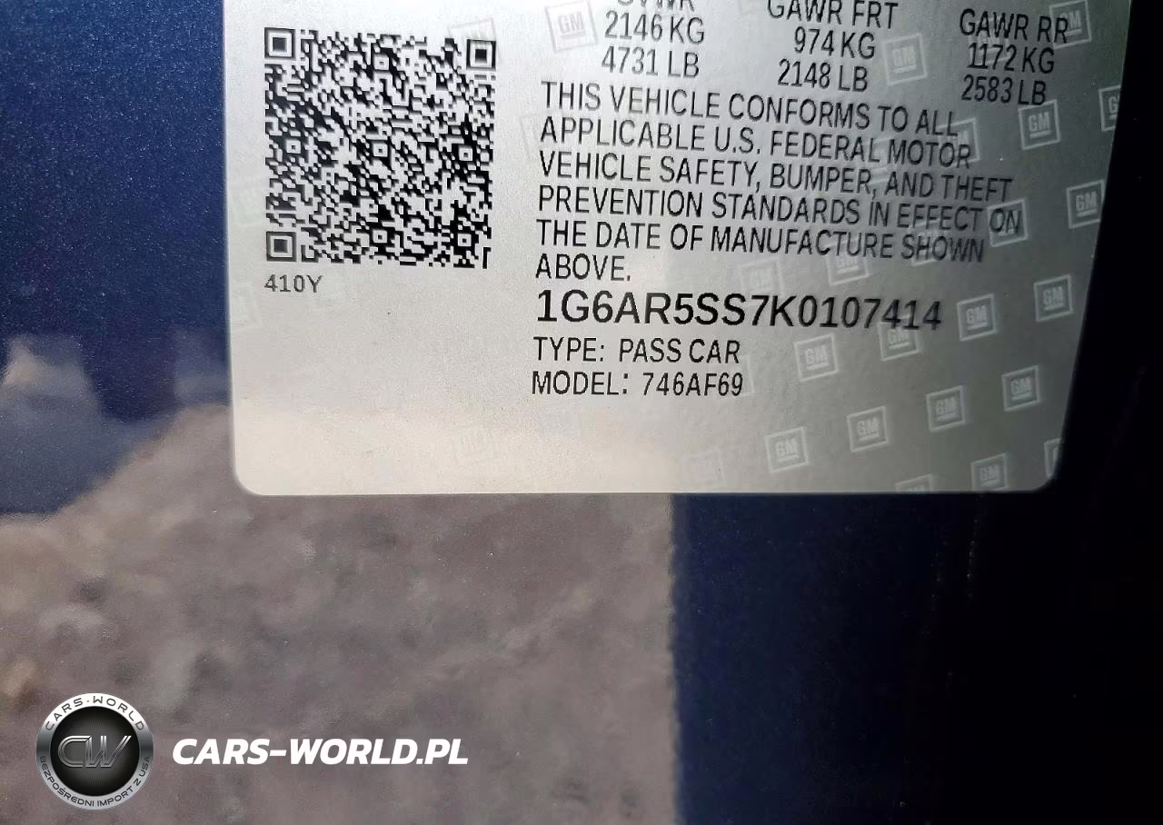 2019 Cadillac Cts Luxury VIN:1G6AR5SS7K0107414 - 12
