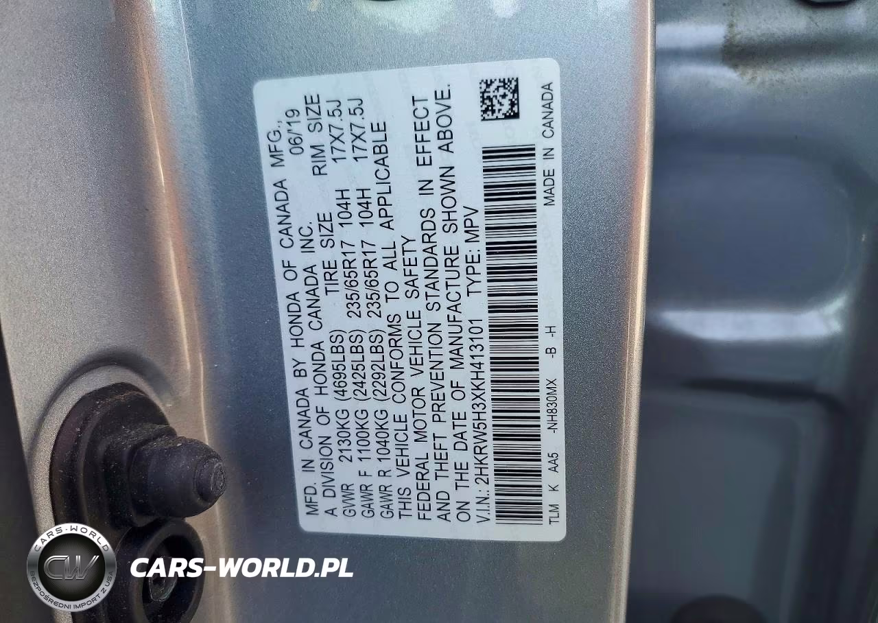 2019 Honda Cr-V Lx VIN:2HKRW5H3XKH413101 - 14