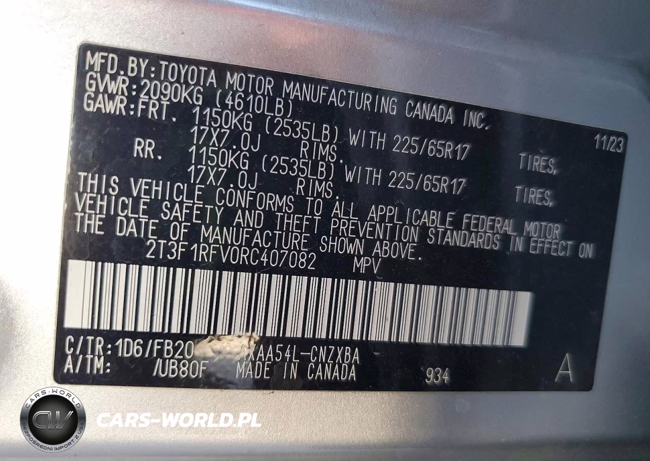 2024 Toyota Rav4 Le VIN:2T3F1RFV0RC407082 - 13